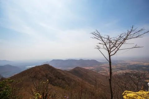 High angle view, moon mountain range Which is an important tourist attraction Stock Photos