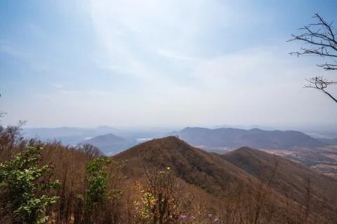 High angle view, moon mountain range Which is an important tourist attraction Stock Photos