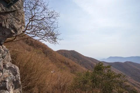 High angle view, moon mountain range Which is an important tourist attraction Stock Photos