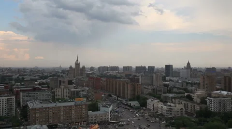 High angle view on the Moscow cityscape / Russia Stock Footage 51211632
