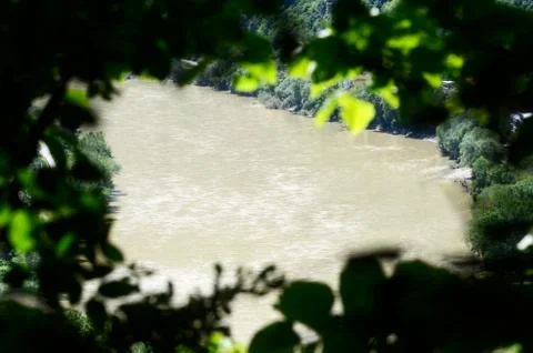 High angle of view on mountain river Stock Photos