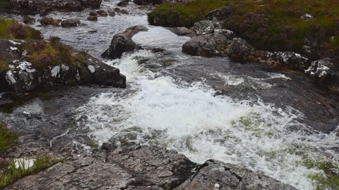 A high angle view of a mountain stream. Stock Footage 112682649