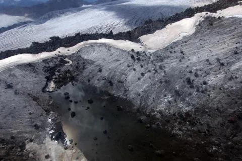 High angle view of the mountainous terrain. Foto stock