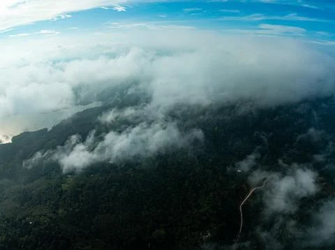 High angle view mountains rainforest at Phuket island Thailand. Stock Photos