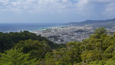 High Angle View of Nago City, Okinawa. Stock Footage 260453695