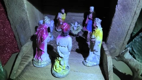 A High Angle View of a Nativity Scene Stock Footage 167474673