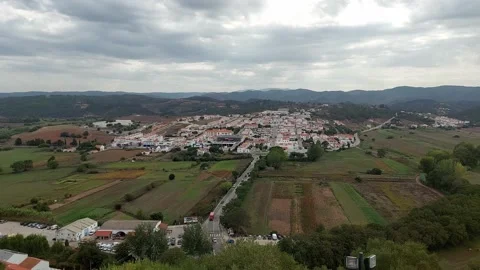 High angle view on the new part of the city of Aljezur, in Algarve, Portugal. Stock Footage 218363220