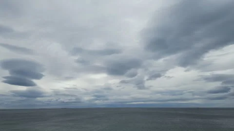 A high angle view of the Nordic landscape under dramatic clouds. Stock Footage 293090661