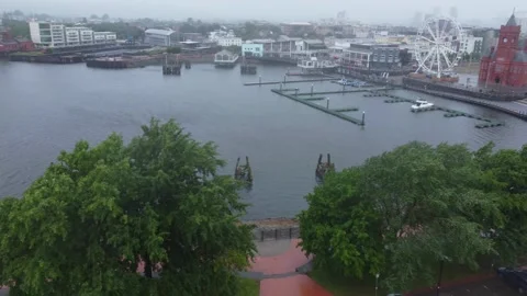 High Angle View of Ocean Bay at Cardiff City Centre Stock Footage 288061704