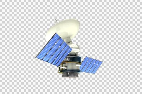 High angle view ofÂ 3d solar powered satellite Stockillustratie