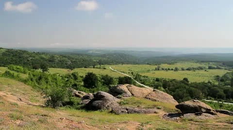 High angle view to open valley Stock Footage 20977380