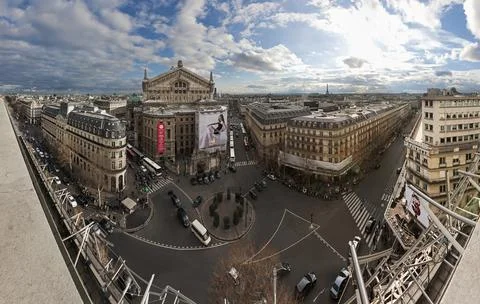 High angle view of Opera Garnier, Paris, France Stock Photos