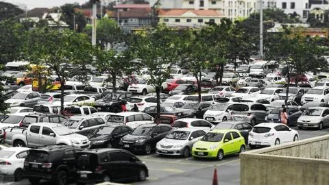 High Angle View or a Parking Lot Stock Photos