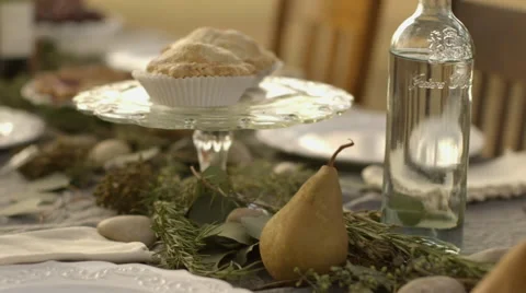 High angle view of outdoor table setting Stock Footage 61896521