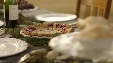 High angle view of outdoor table setting Stock Footage 61896616