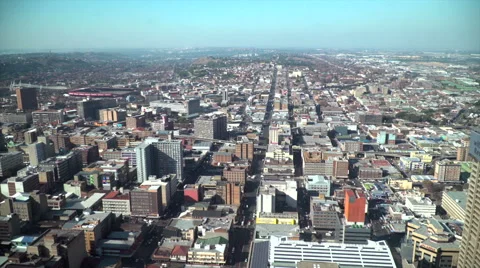 High angle view over downtown Johannesburg, South Africa Vidéo 64976921