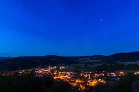 High angle view over the town Zell in Germany, Bavaria, Upper Palatinate at n Photos