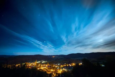High angle view over the town Zell in Germany, Bavaria, Upper Palatinate a... Stock Photos