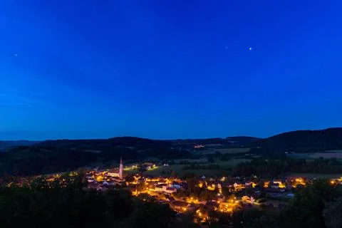 High angle view over the town Zell in Germany, Bavaria, Upper Palatinate a... Stock Photos