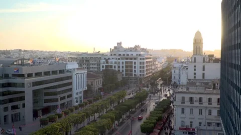 High angle view over Tunis, Tunisia - compilation Stock Footage 84277297