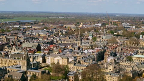 High angle view of Oxford skyline and cityscape Video stock 336364385
