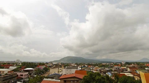 High angle view of Pakse, Laos Stock Footage 98521616