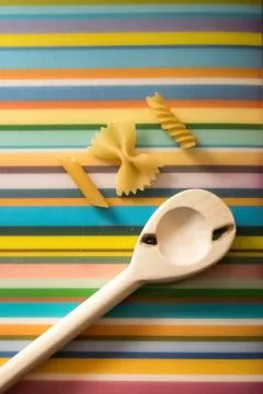 High Angle View Of Pasta Foto stock