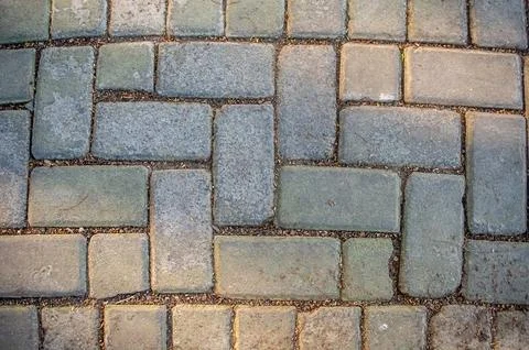 High angle view of pavement texture. pathway on the park Foto stock