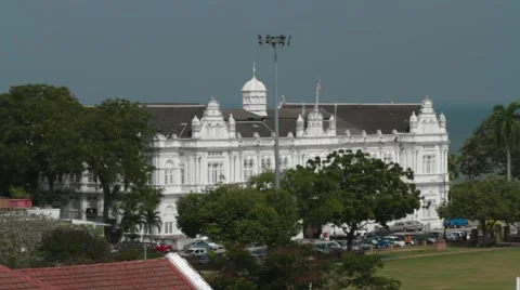 High Angle View of Penang's City Hall Video stock 48139873