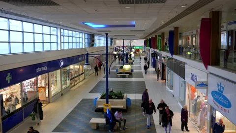High angle view of people inside of shopping mall 库存影片 237397103