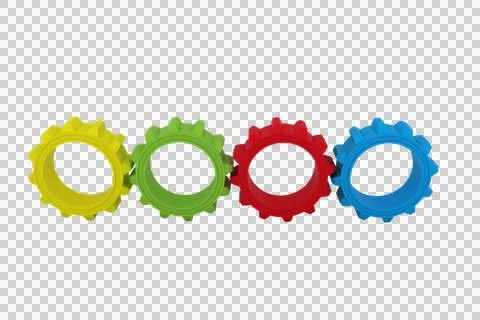 High angle view of plastic gears Stock Photos