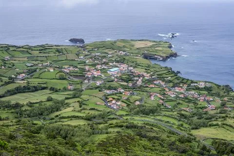 High angle view at Ponta Delgada on Flores Island, Azores, Portugal Фото