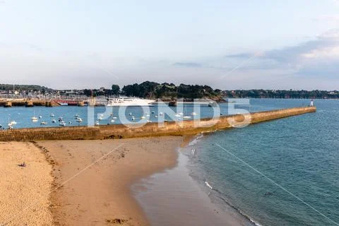 High angle view of the port of Saint Malo Stock Photos