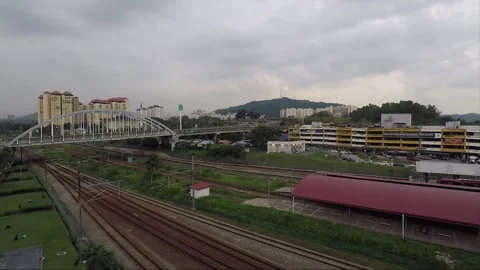 High angle view, railway station, Kuala Lumpur, Malaysia Stock Footage 161246215