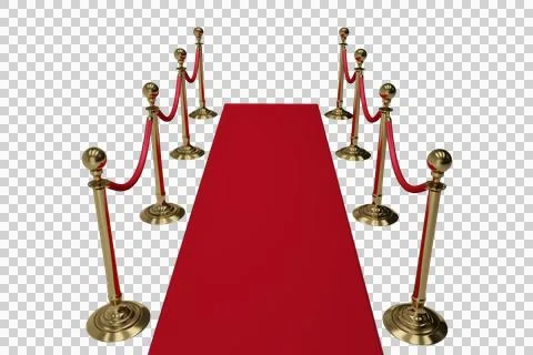 High angle view of red carpet and queue barrier Stock Illustration