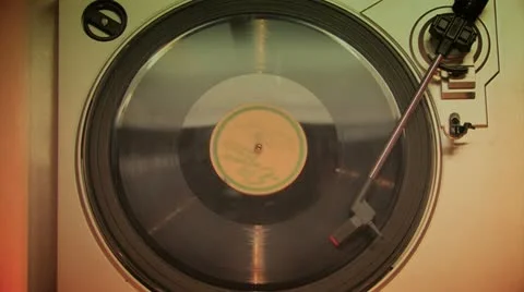 High Angle View of Retro Record Player Stock Footage 12169980