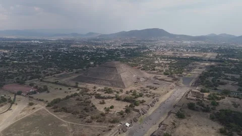 High angle view revealing the ancient aztec city of teotihuacan, featuring the Video stock 337912353