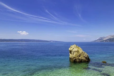 High angle view of rocks and blue sea, Stock Photos