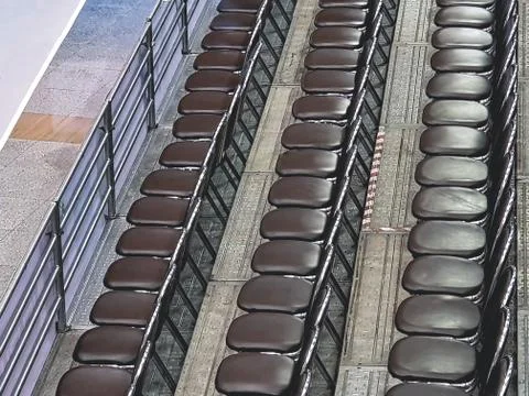 High Angle View of Rows of Chairs Stock Photos