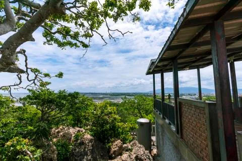 High angle view on Sam Muk Mountain in Chon Buri Province in Thailand Stock Photos