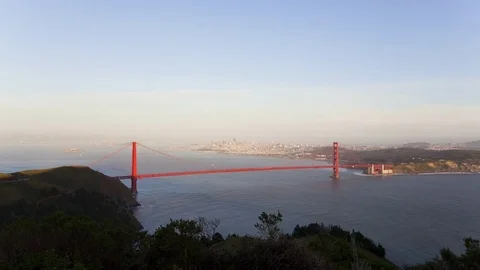 High Angle View of San Francisco and the Golden Gate Bridge from Day to Night Video stock 76556618