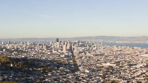 High Angle View of San Francisco Between Day and Night Video stock 76556927
