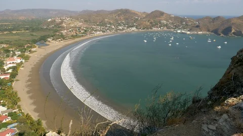 High angle view San Juan del Sur Harbor-Nicaragua Stock Footage 107715010
