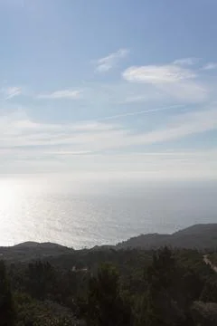 High angle view of sea and blue sky Stock Photos