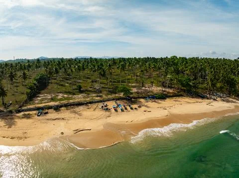 High angle view seashore in summer season Stock Photos