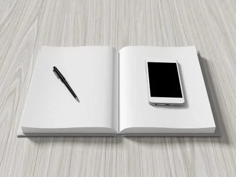 High angle view of a setting table of business workplace. Stock Illustration