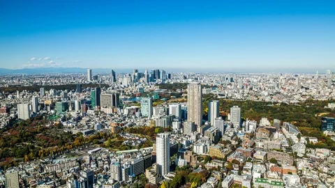 High angle view of Shinjuku district time lapse Stock Footage 118854130