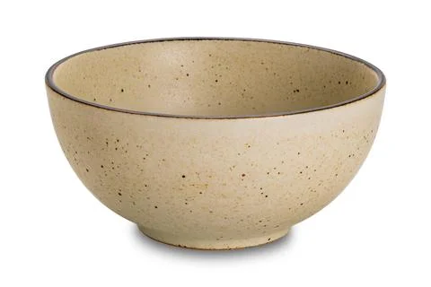 High angle view of single empty brown ceramic bowl. Stock-Fotos