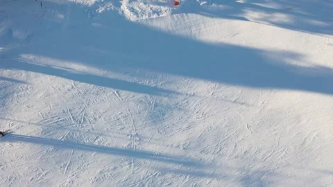 High angle view of ski track Stock Footage 263586852
