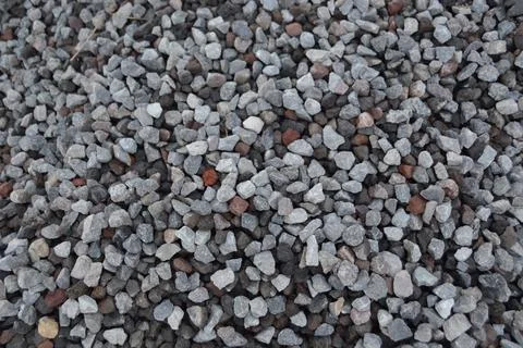 High Angle View Small Pebbles Shard Building Materials Stockfoto's
